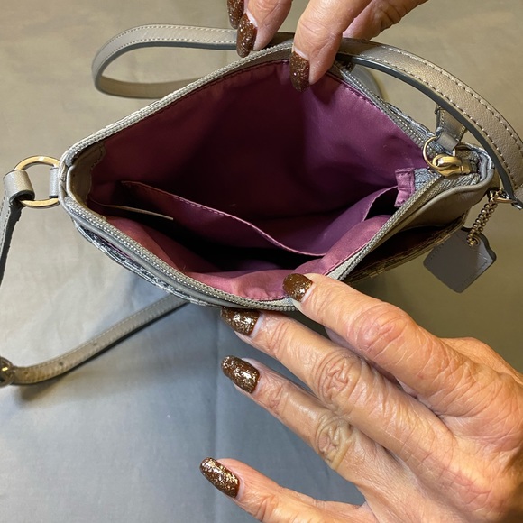 COACH Slim Gray Canvas Crossbody - Picture 5 of 8